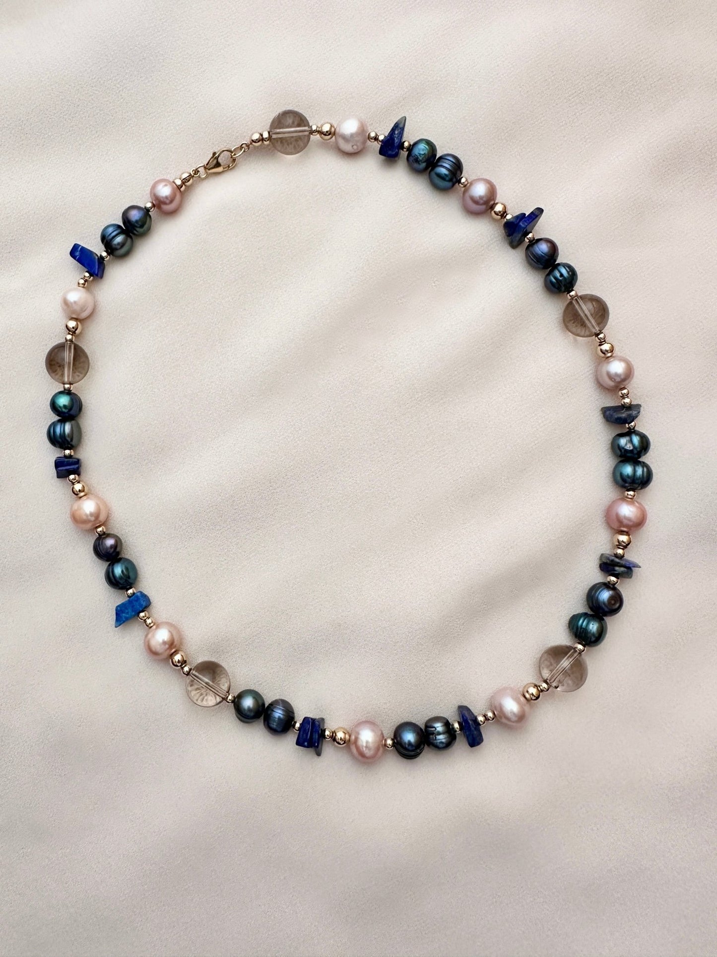 ALEKS Pearl Beaded Gemstone Necklace