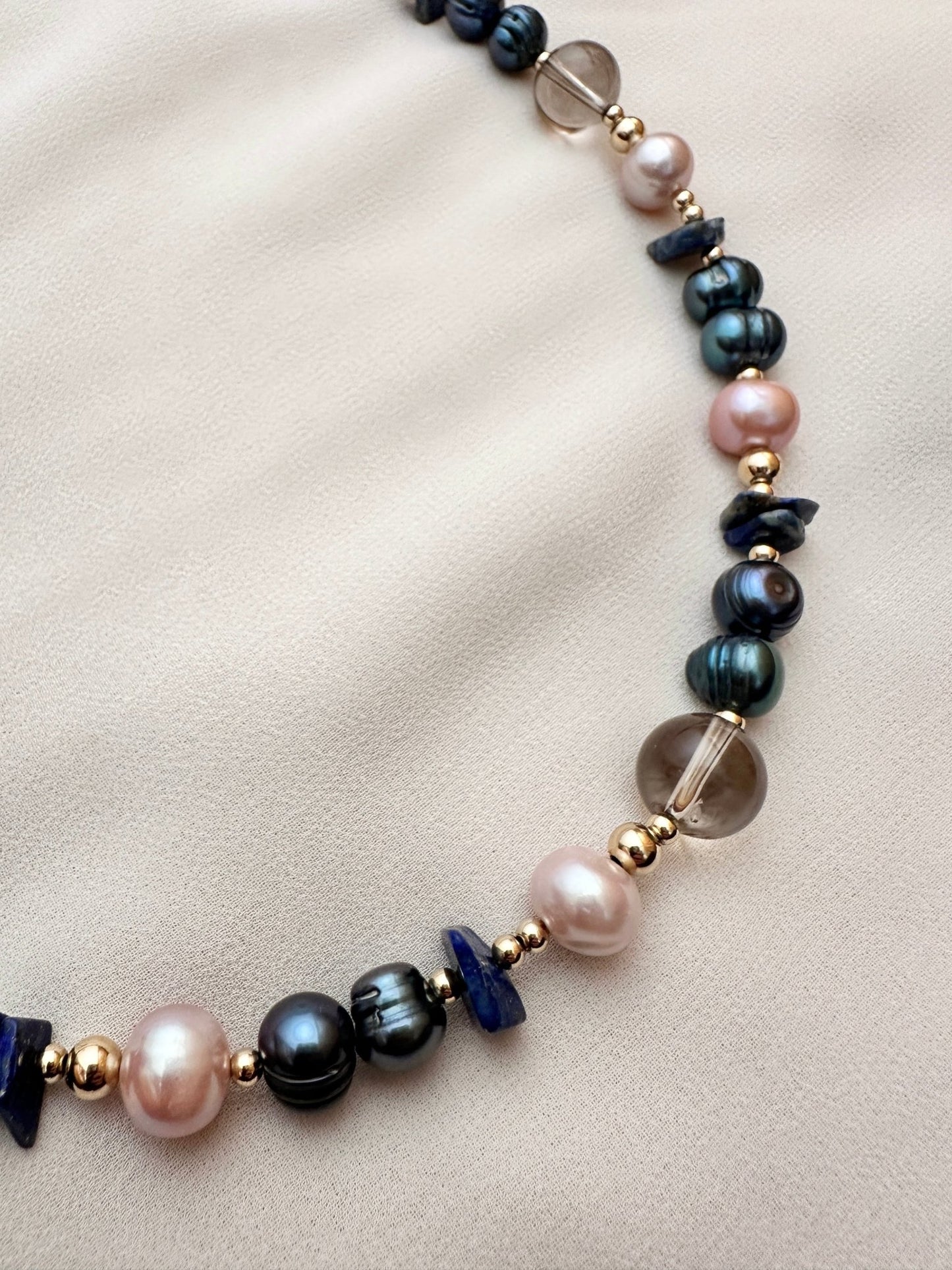 ALEKS Pearl Beaded Gemstone Necklace
