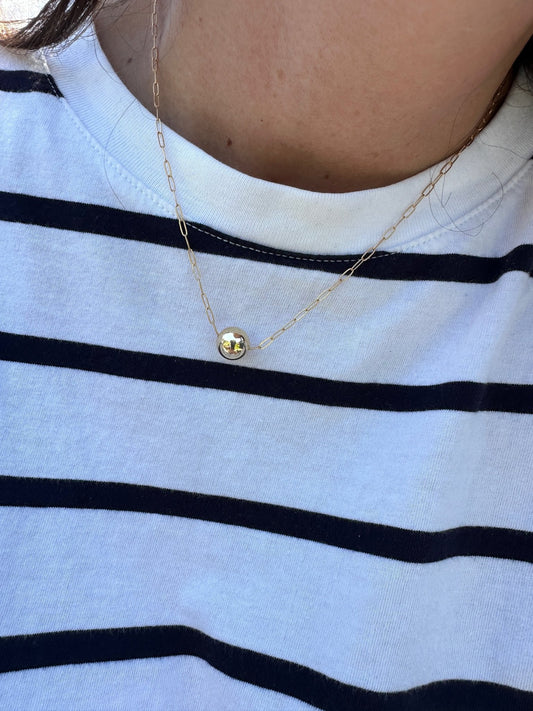 BIANCA BALL NECKLACE | Gold-Filled Pendant Chain Necklace