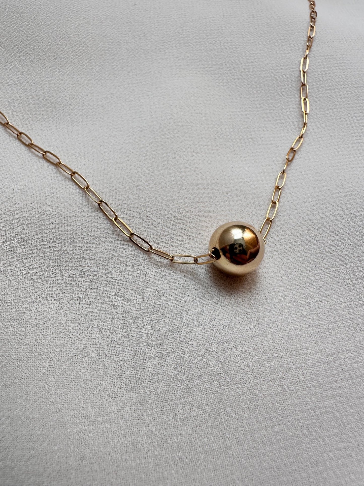 BIANCA BALL NECKLACE | Gold-Filled Pendant Chain Necklace