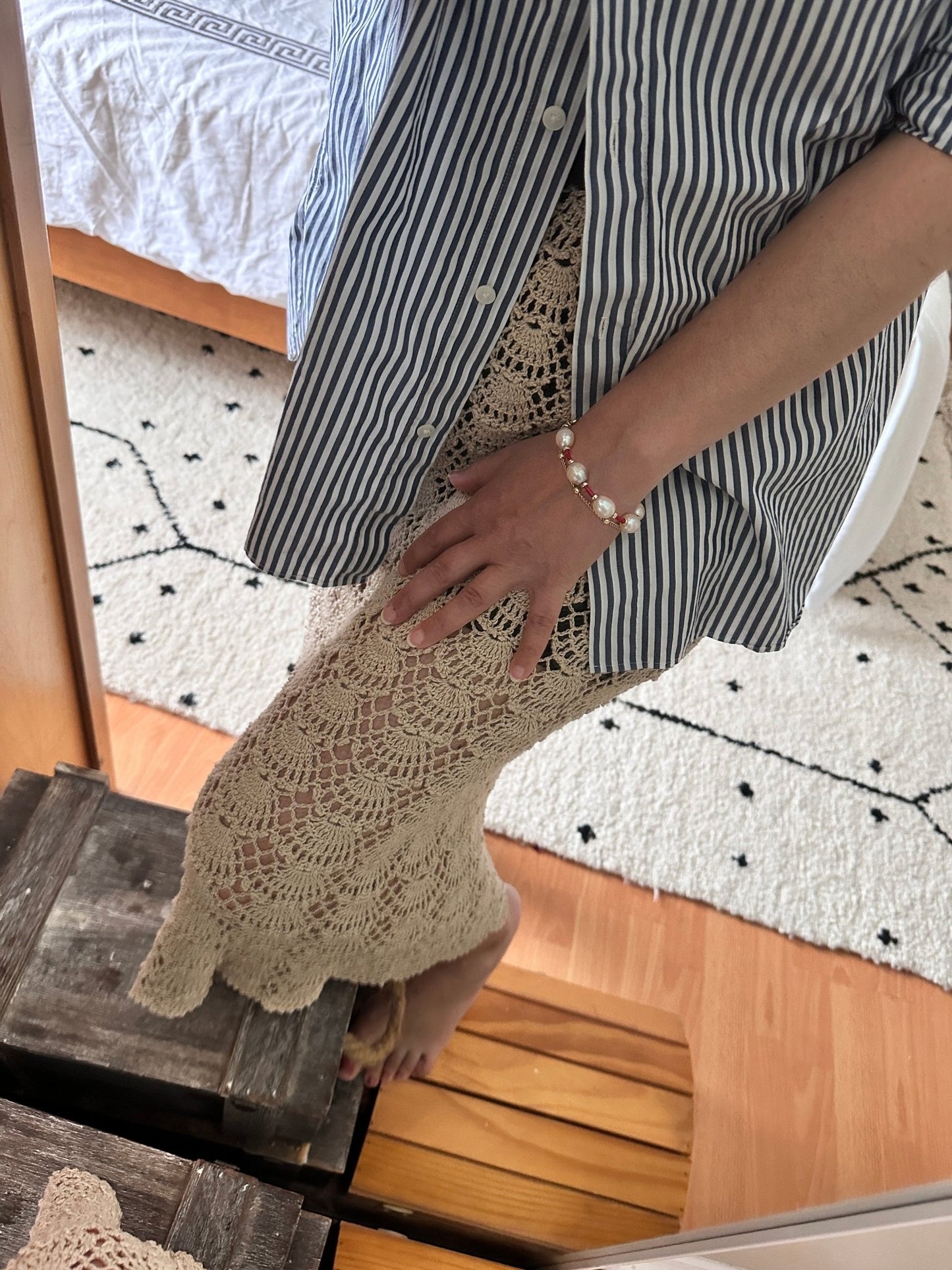 CAMILA Pearl Gold Red Bracelet
