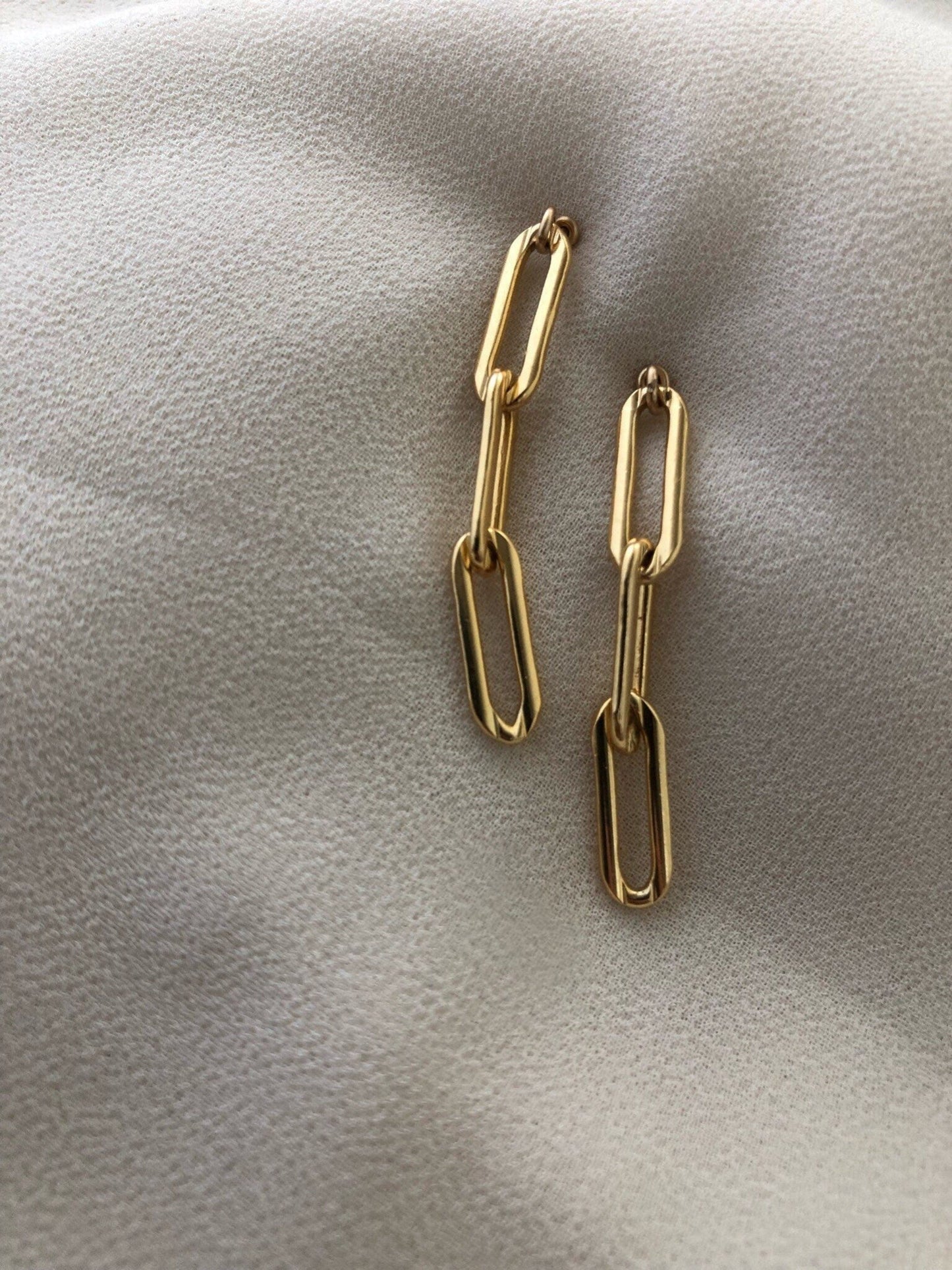 CHARLI CHAIN EARRINGS | Gold-Filled Paperclip Chain Link Earrings