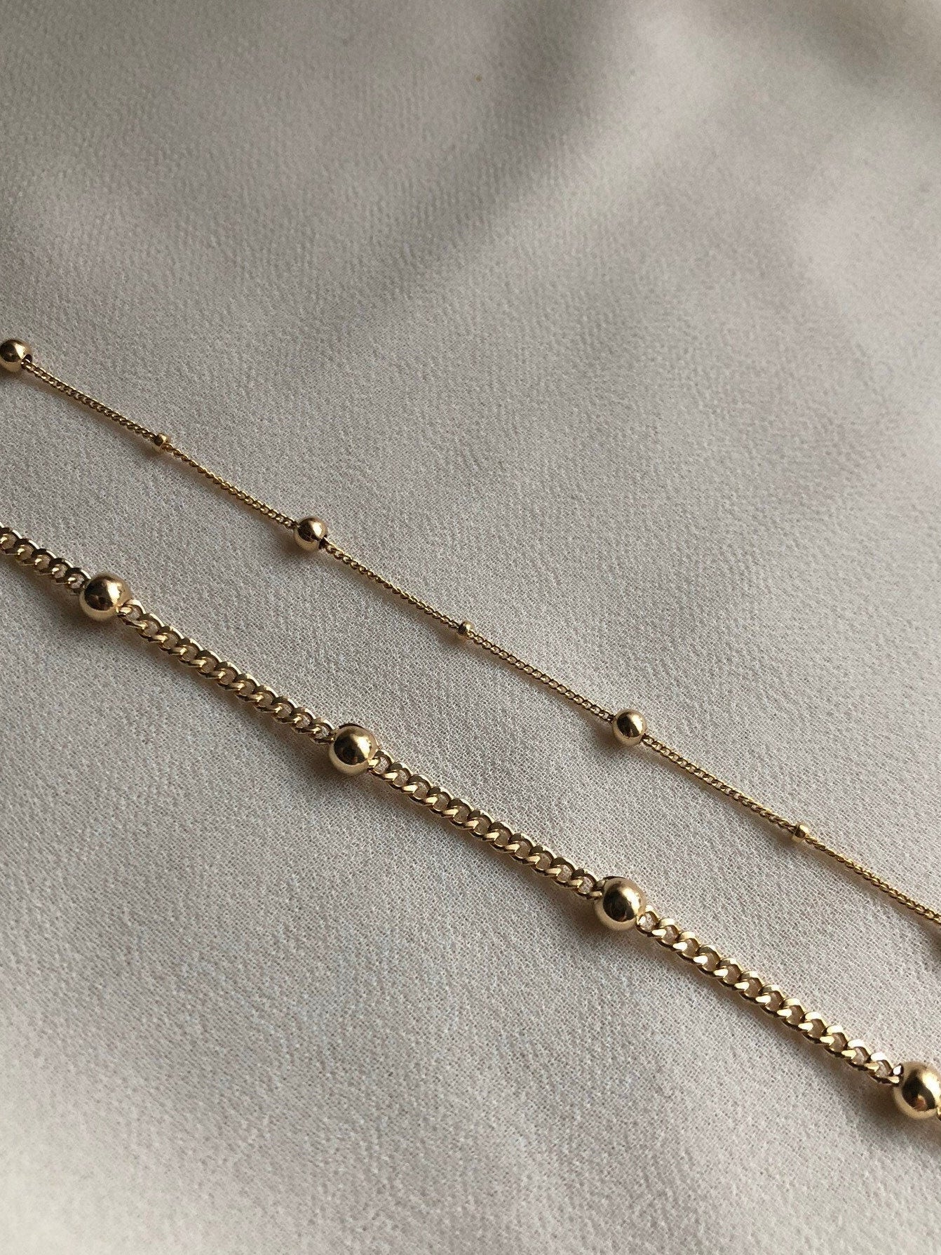 ESTELLE CHAIN BRACELET | Gold-Filled Dainty Ball Chain Bracelet
