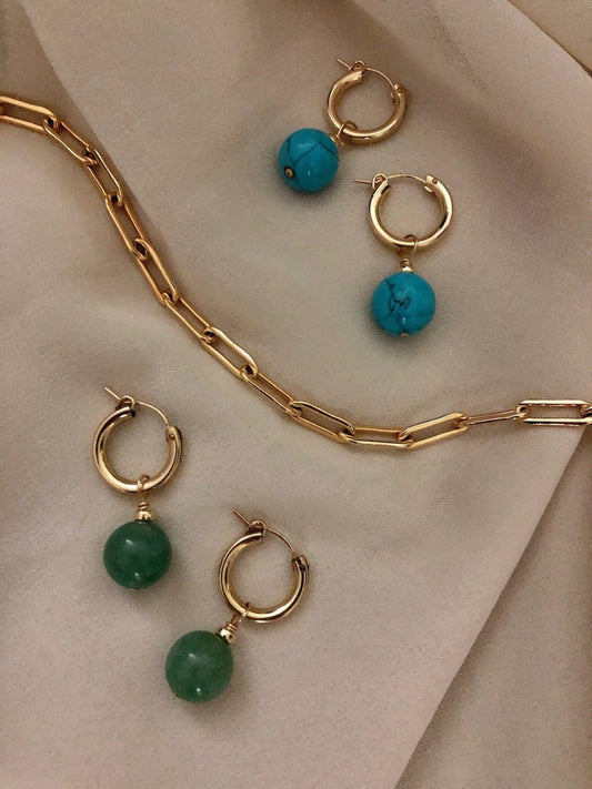 GIA GEMSTONE HOOPS