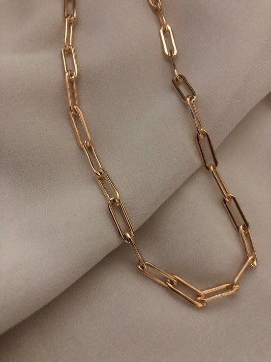 HARLOWE CHAIN NECKLACE | 14kt Gold-Filled Thick Paperclip Chain Necklace