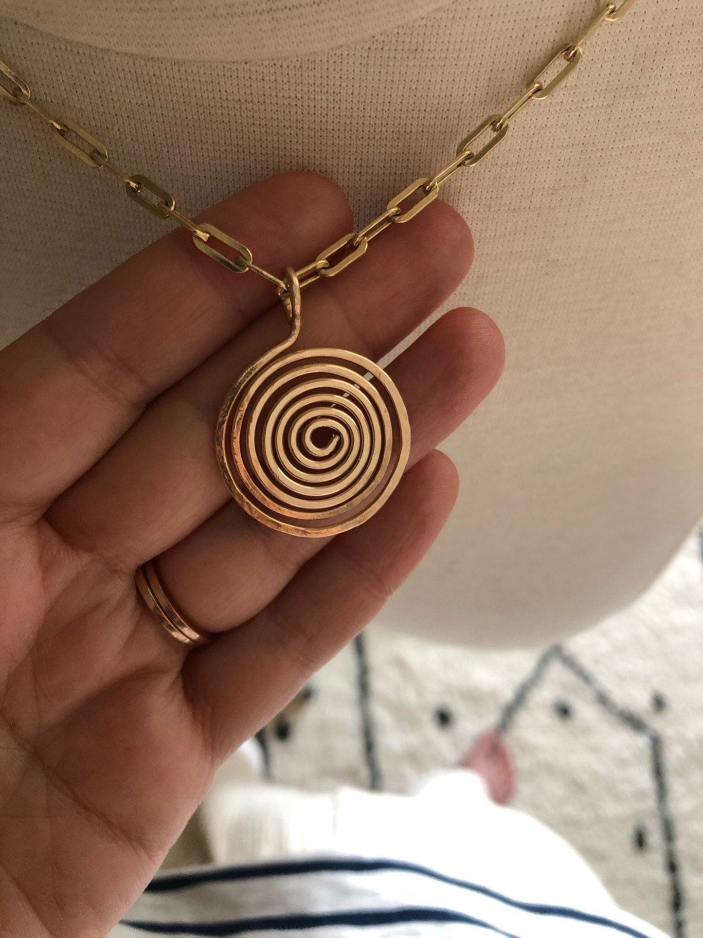 INEZ Gold Spiral Necklace