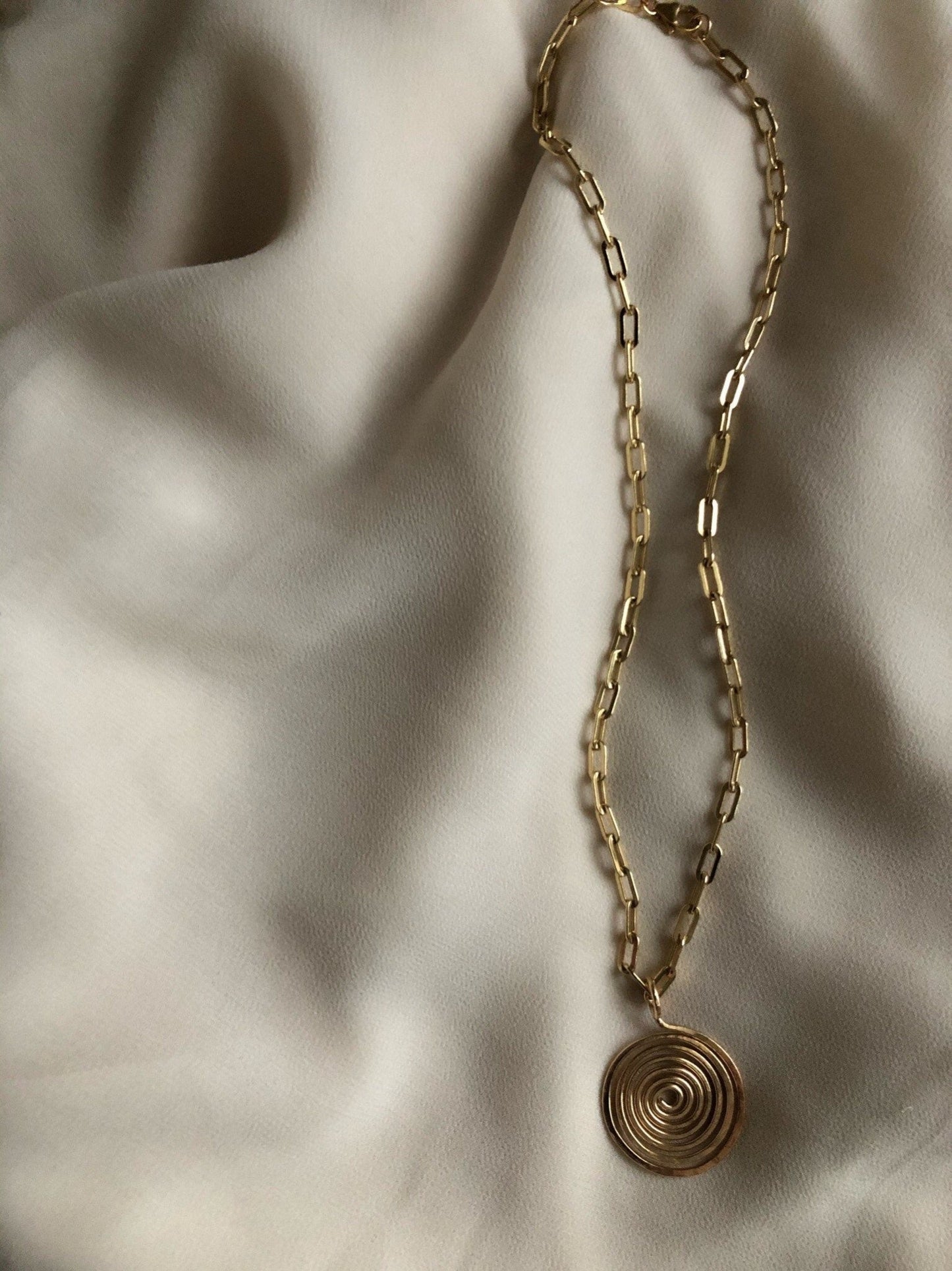 INEZ Gold Spiral Necklace
