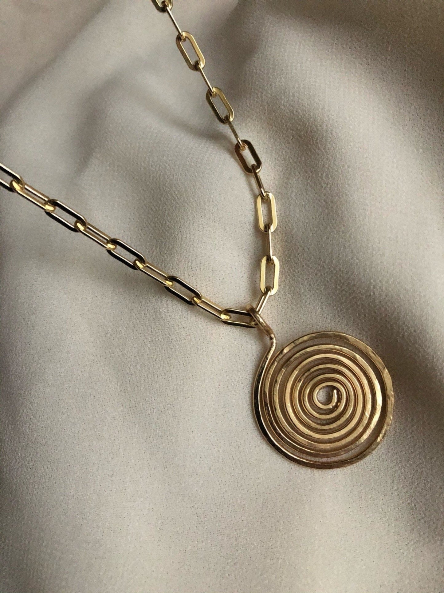 INEZ Gold Spiral Necklace