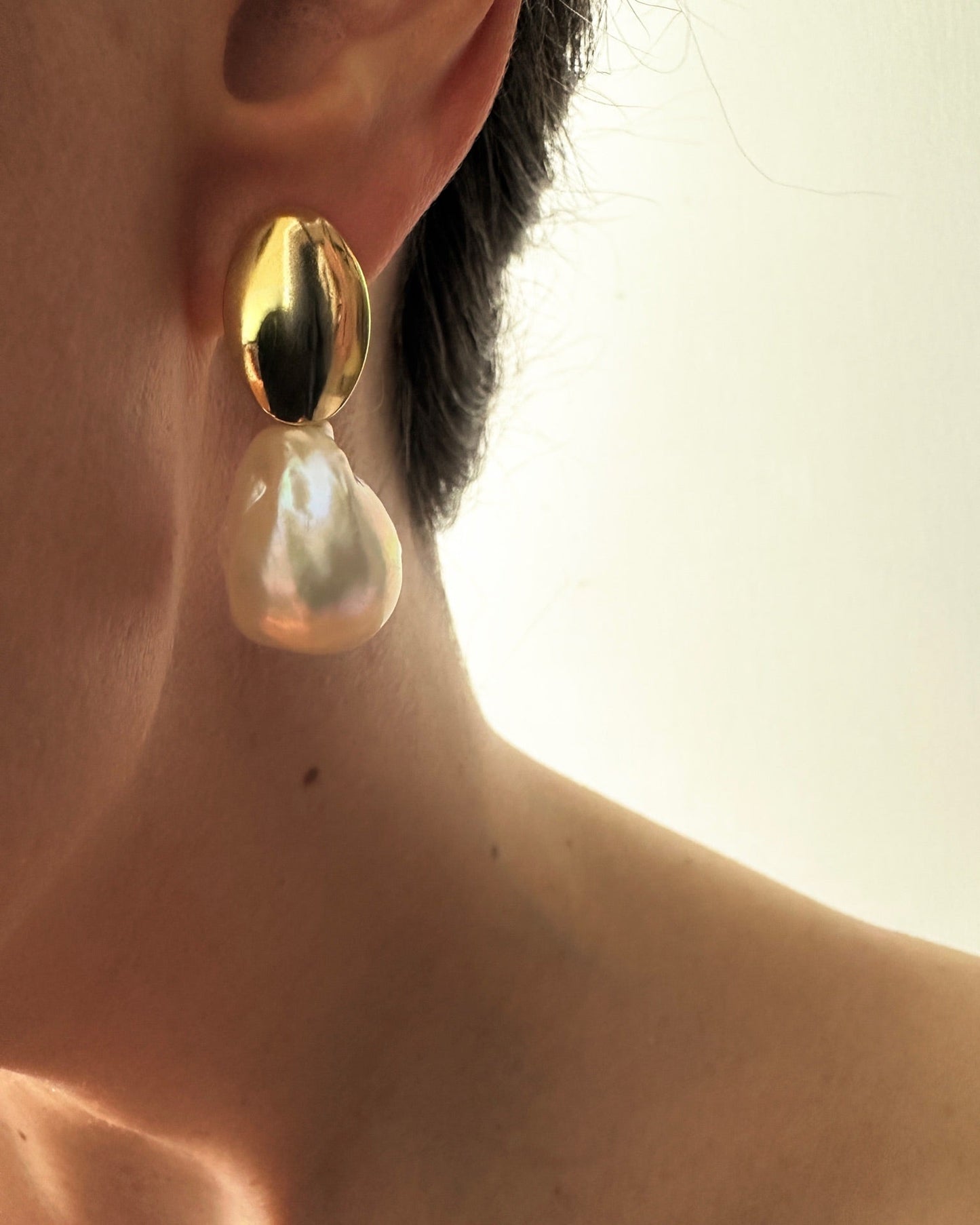 JULIANA PEARL EARRINGS | Gold-Filled Large Baroque Pearl Drop Earrings