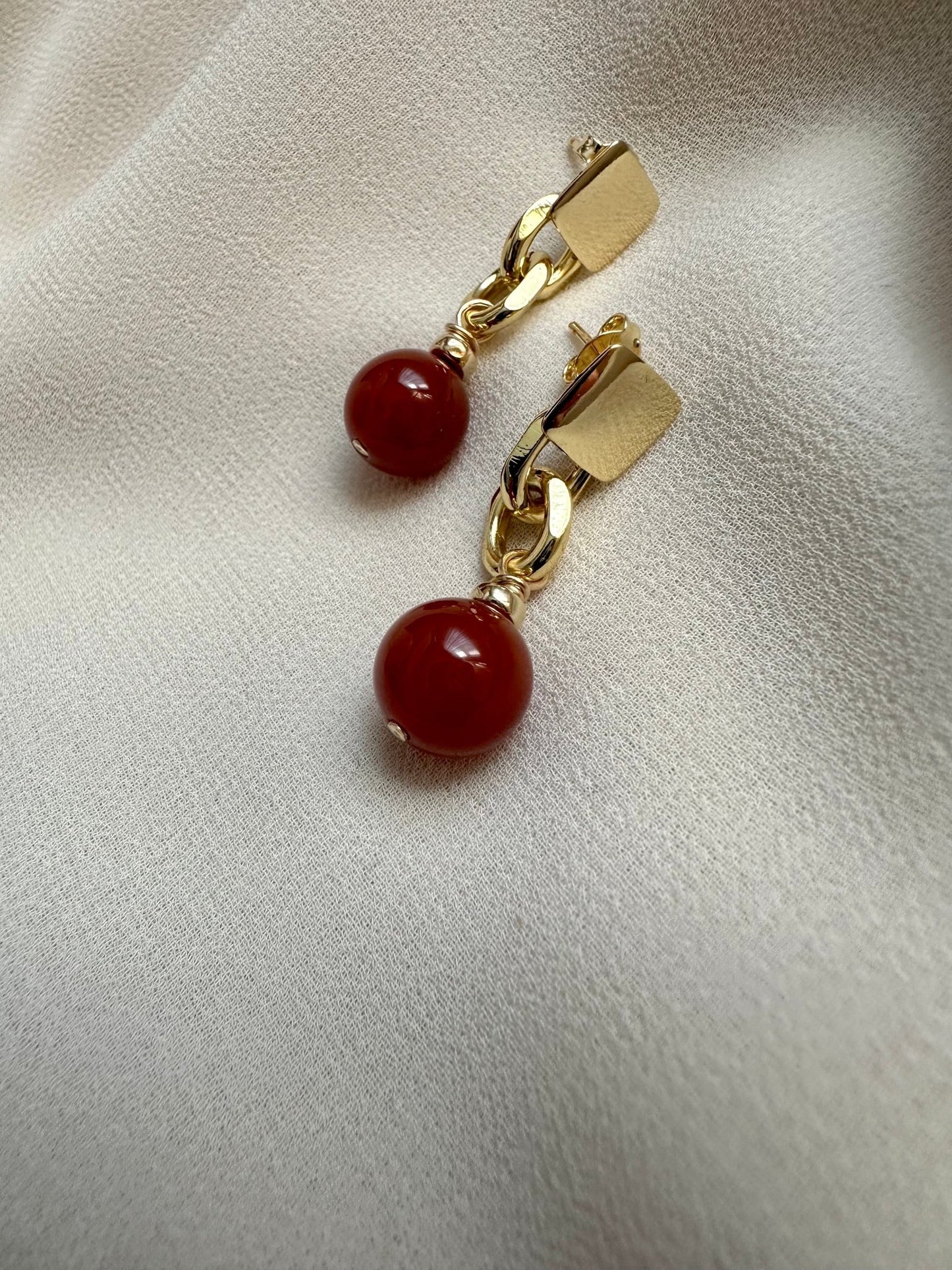 KARMA CARNELIAN EARRINGS | Gold-Filled Gemstone Earrings