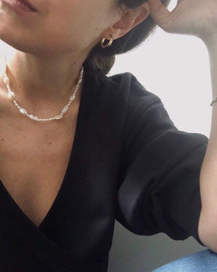 KEA PEARL HOOPS | Gold-Filled Pearl Removable Charm Hoop Earrings