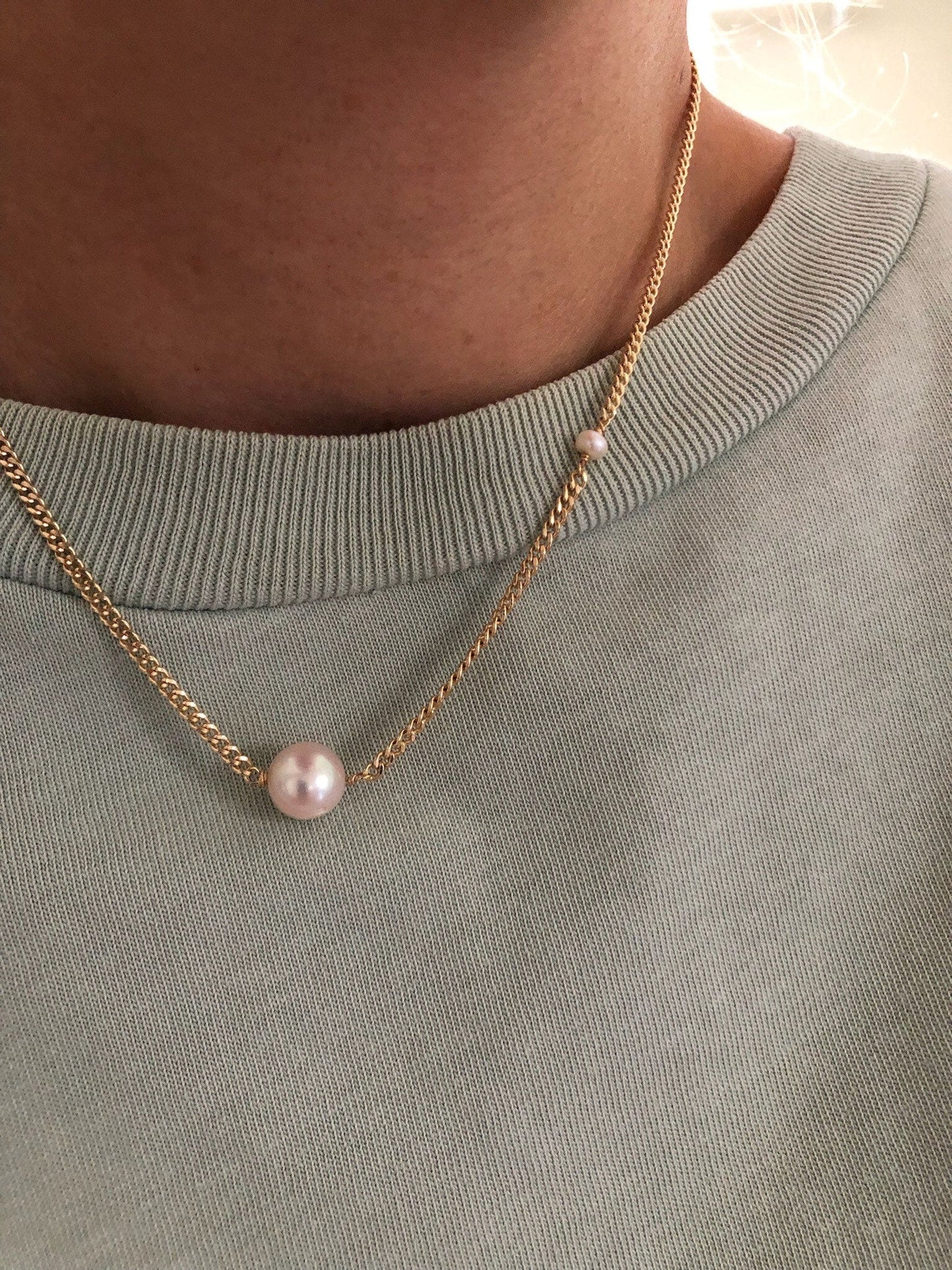 LENA Gold Pearl Necklace