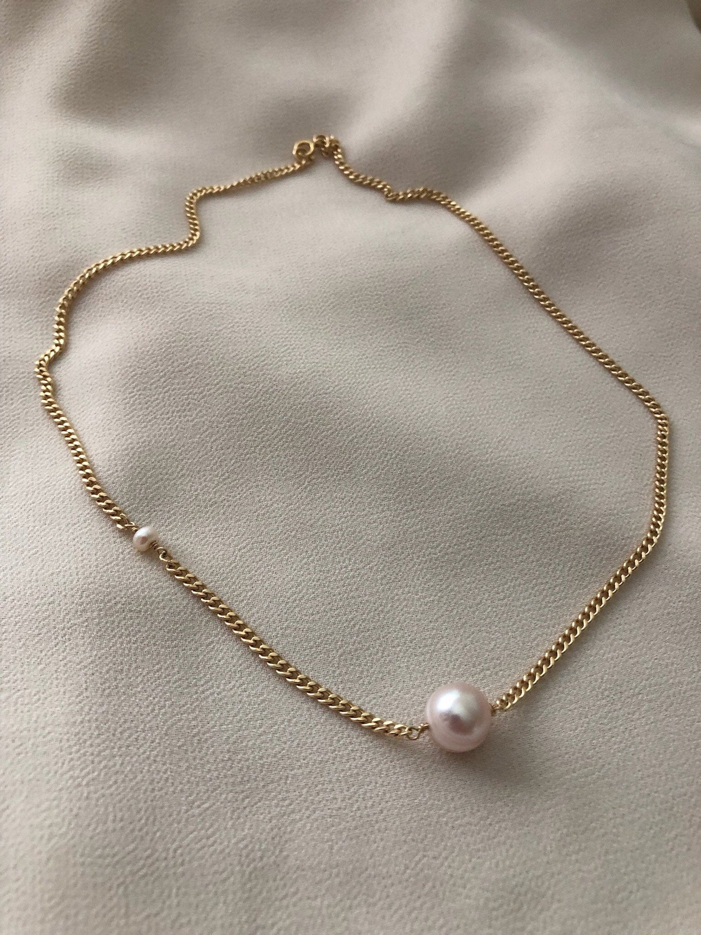 LENA Gold Pearl Necklace