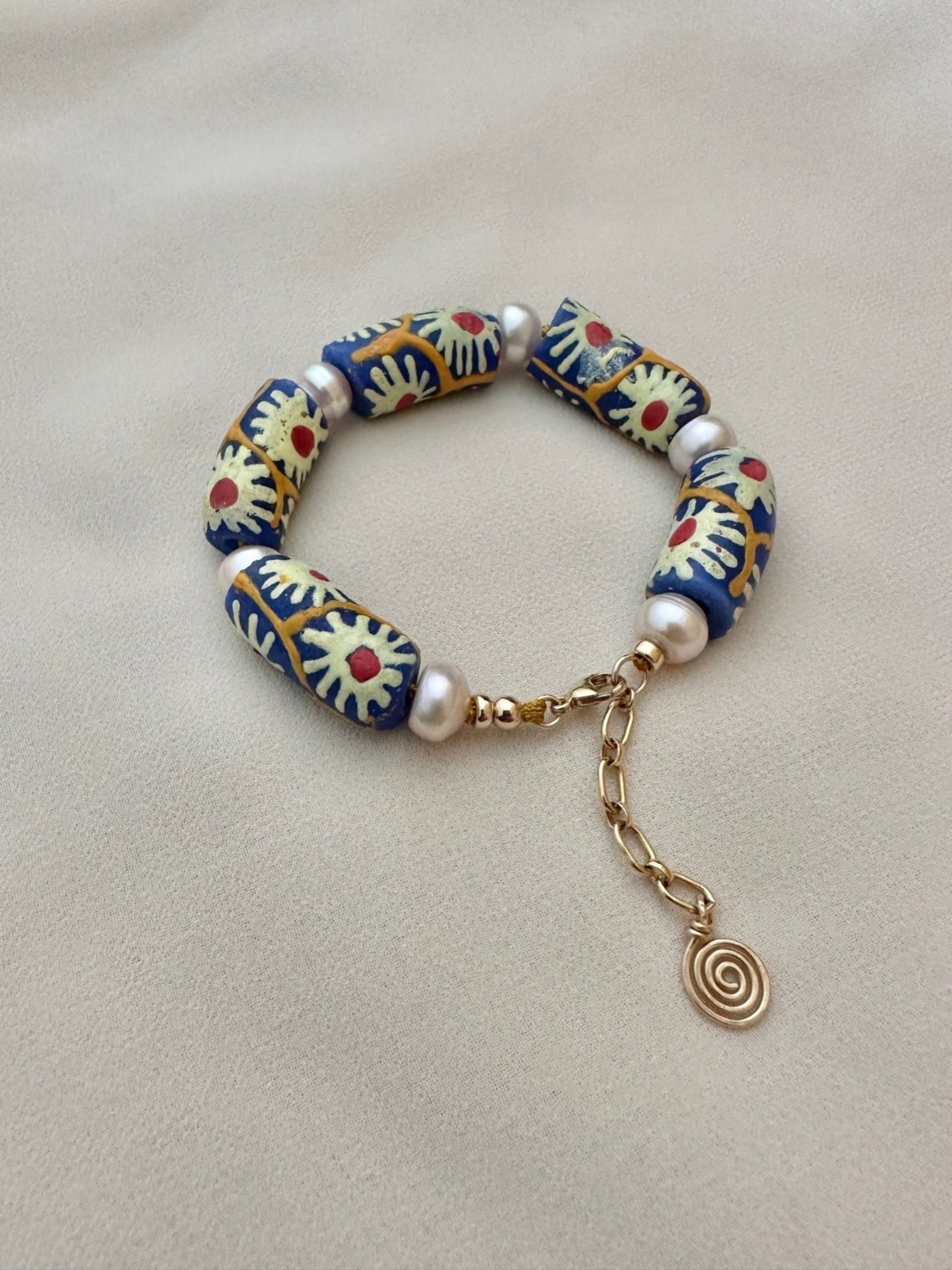 MILA PEARL BEADED BRACELET | Gold-Filled Pearl Trade Bead Bracelet
