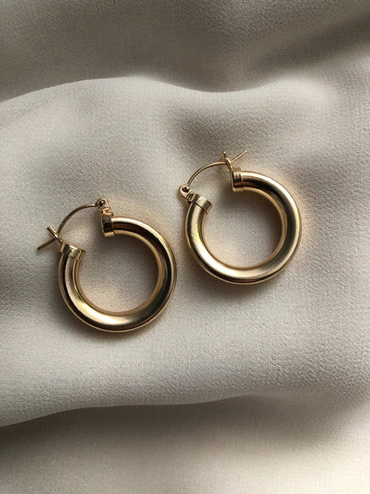 NINA HOOP EARRINGS | 14kt Gold-Filled Classic Thick Hoops