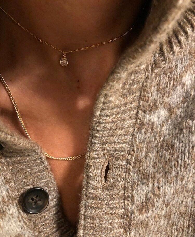 ORIA Crystal Gold Necklace