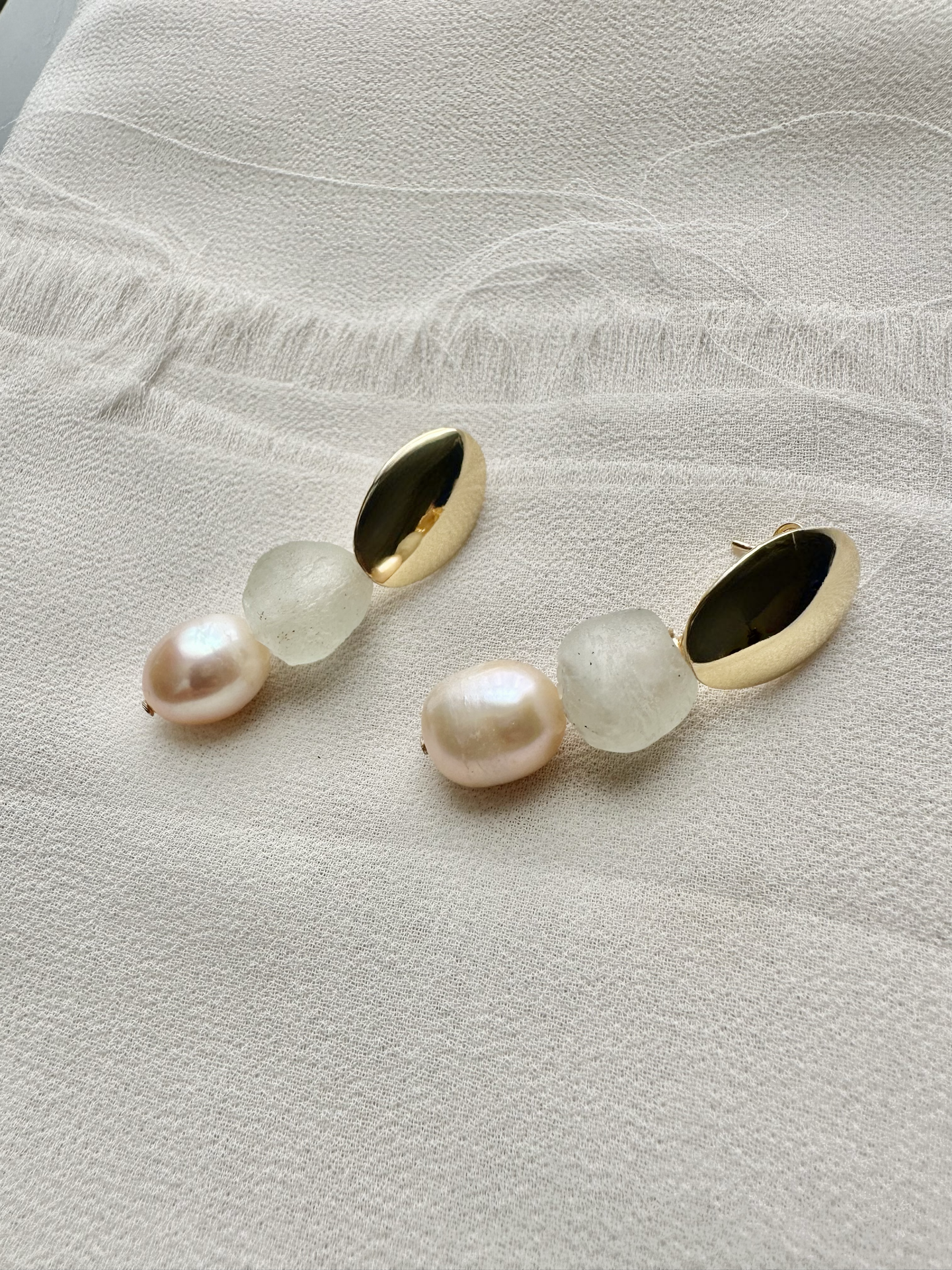 ELENA Gold Pearl Earrings