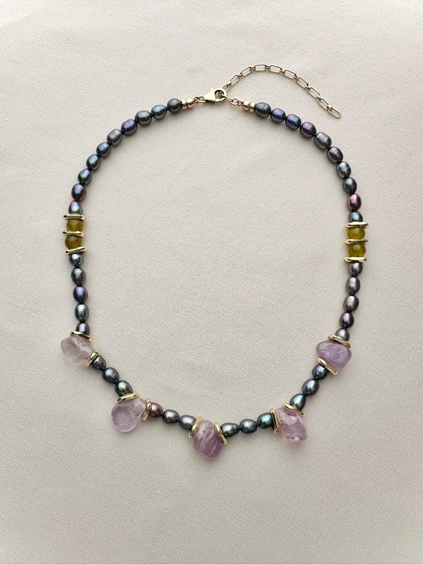 THESA Amethyst Pearl Necklace