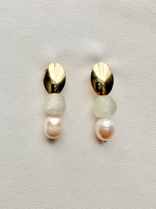 ELENA Gold Pearl Earrings