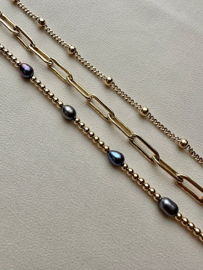 ADRIANA PEARL BRACELET | 14kt Gold-Filled Tahitian Pearl Bracelet