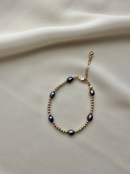 ADRIANA PEARL BRACELET | 14kt Gold-Filled Tahitian Pearl Bracelet