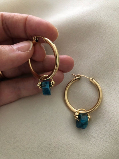 AUDRA GEMSTONE HOOPS
