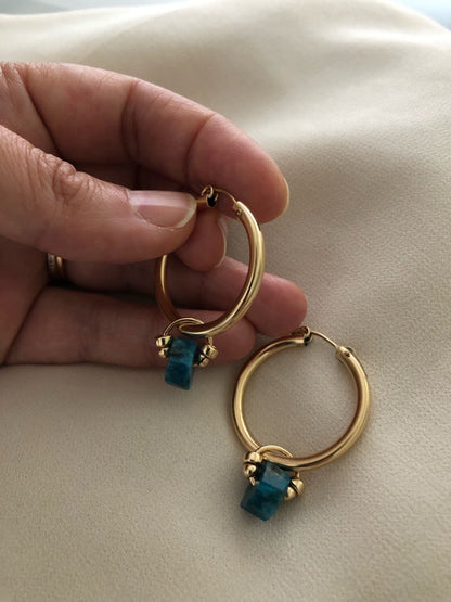 AUDRA GEMSTONE HOOPS