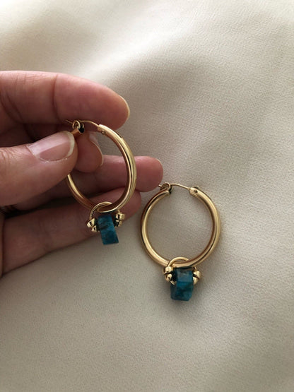 AUDRA GEMSTONE HOOPS