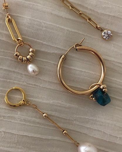 AUDRA GEMSTONE HOOPS