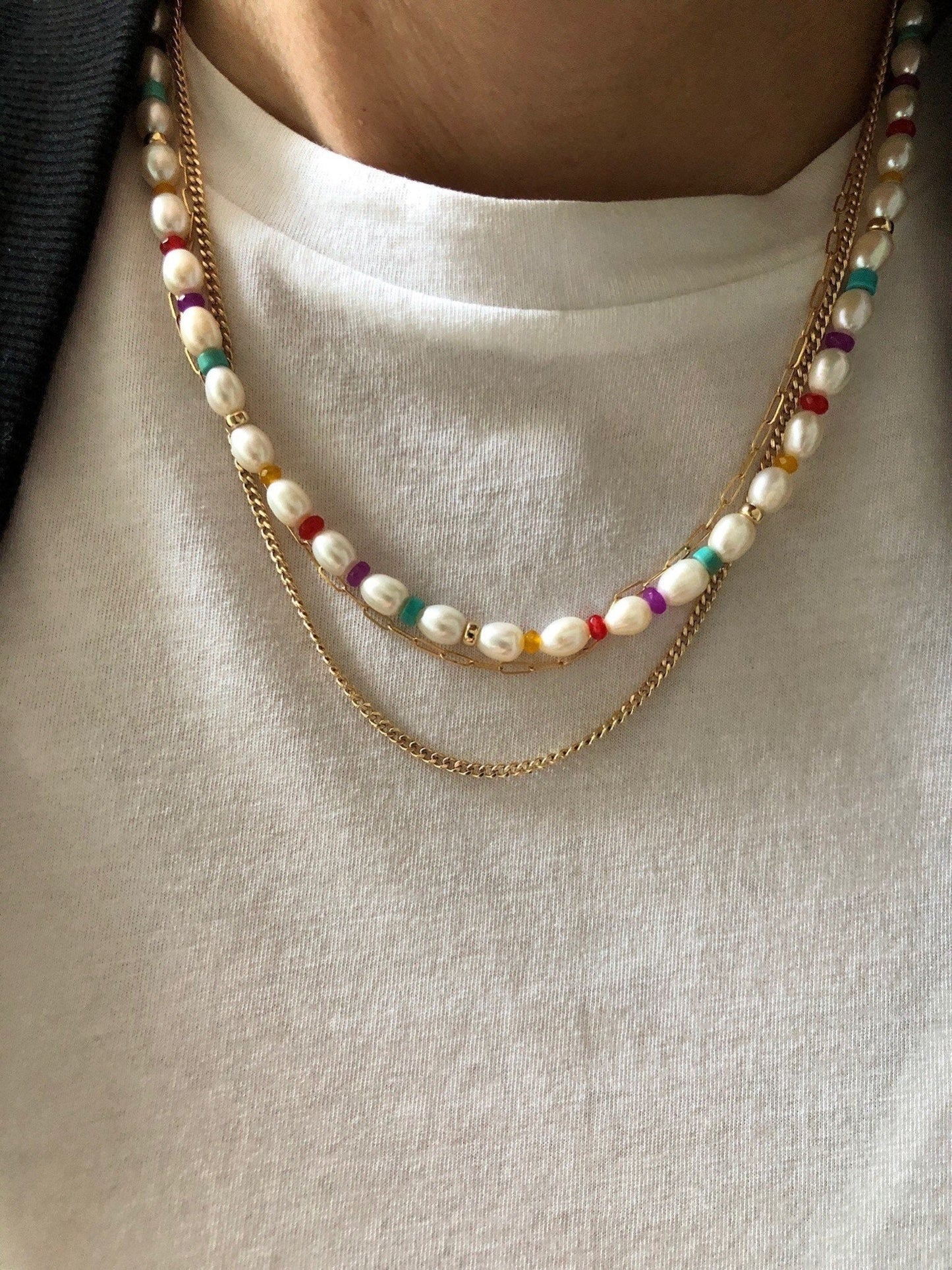 AUDREY Pearl Beaded Necklace