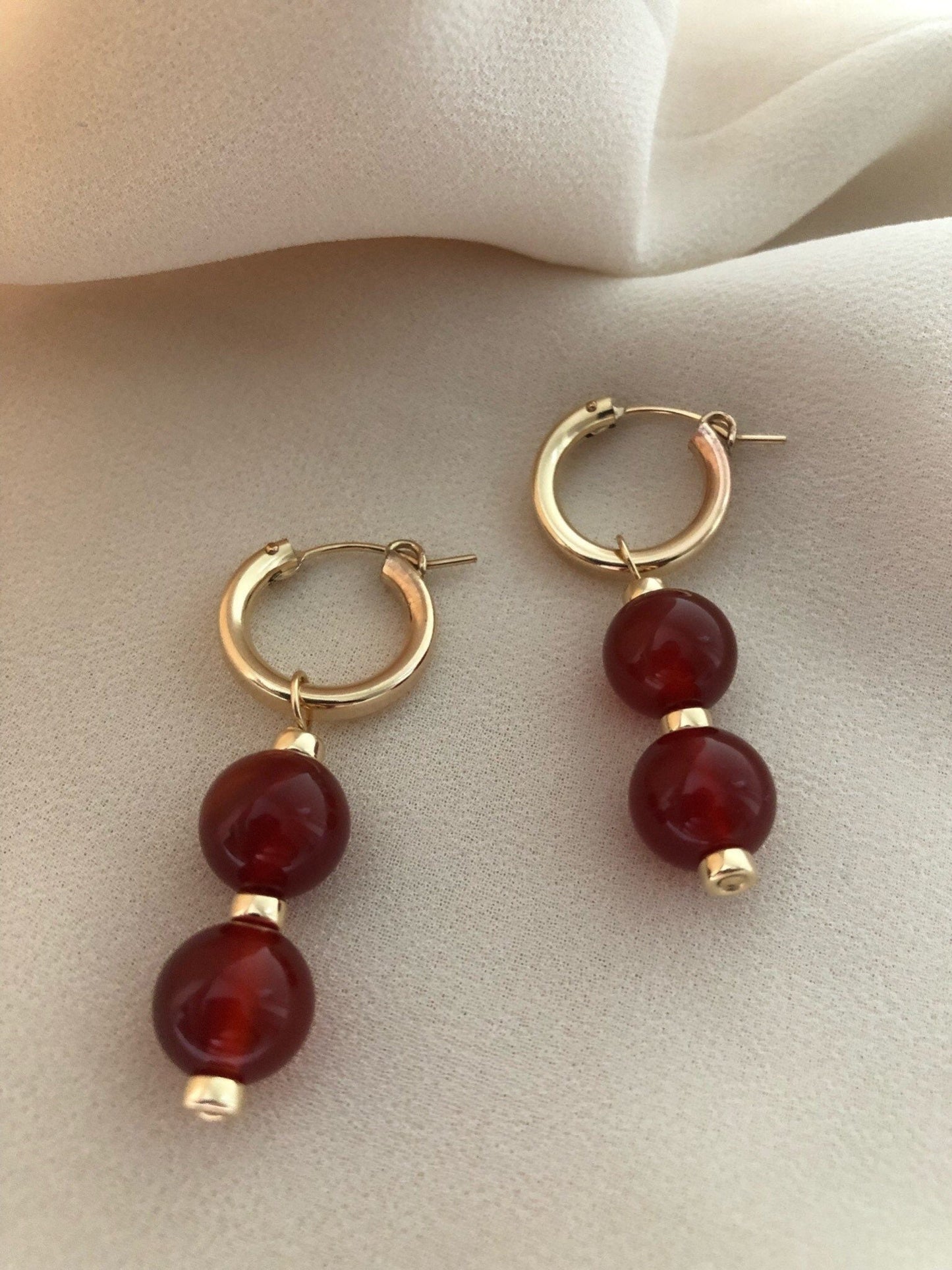 CARMEN Gemstone Hoop Earrings