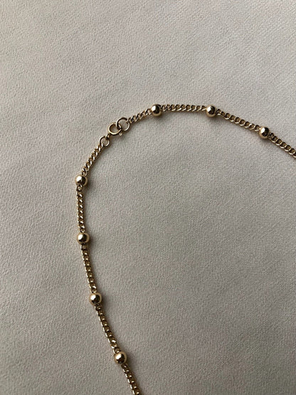 CHIARA STUDDED NECKLACE | Gold-Filled Curb Chain Link Necklace