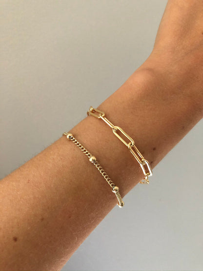 CHIARA STUDDED BRACELET | Gold-Filled Curb Chain Ball Bracelet