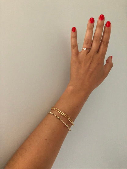 CHIARA STUDDED BRACELET | Gold-Filled Curb Chain Ball Bracelet