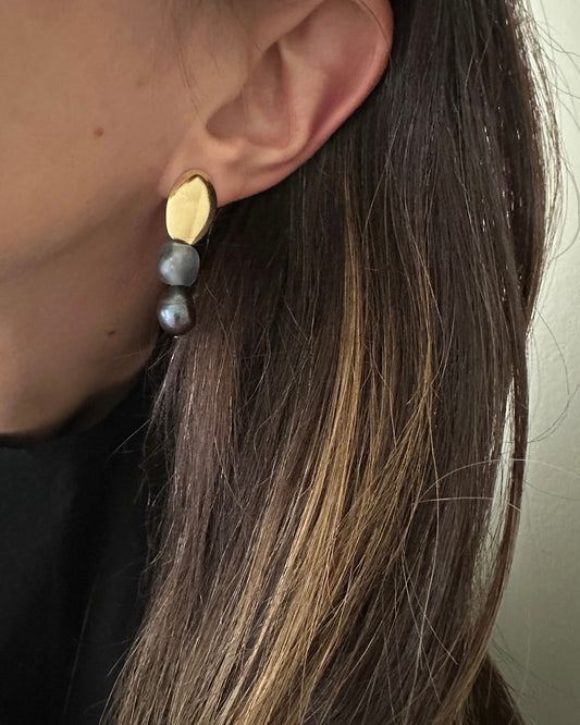 ELENA PEARL EARRINGS | Gold-Filled Pearl Glass Beaded Earrings