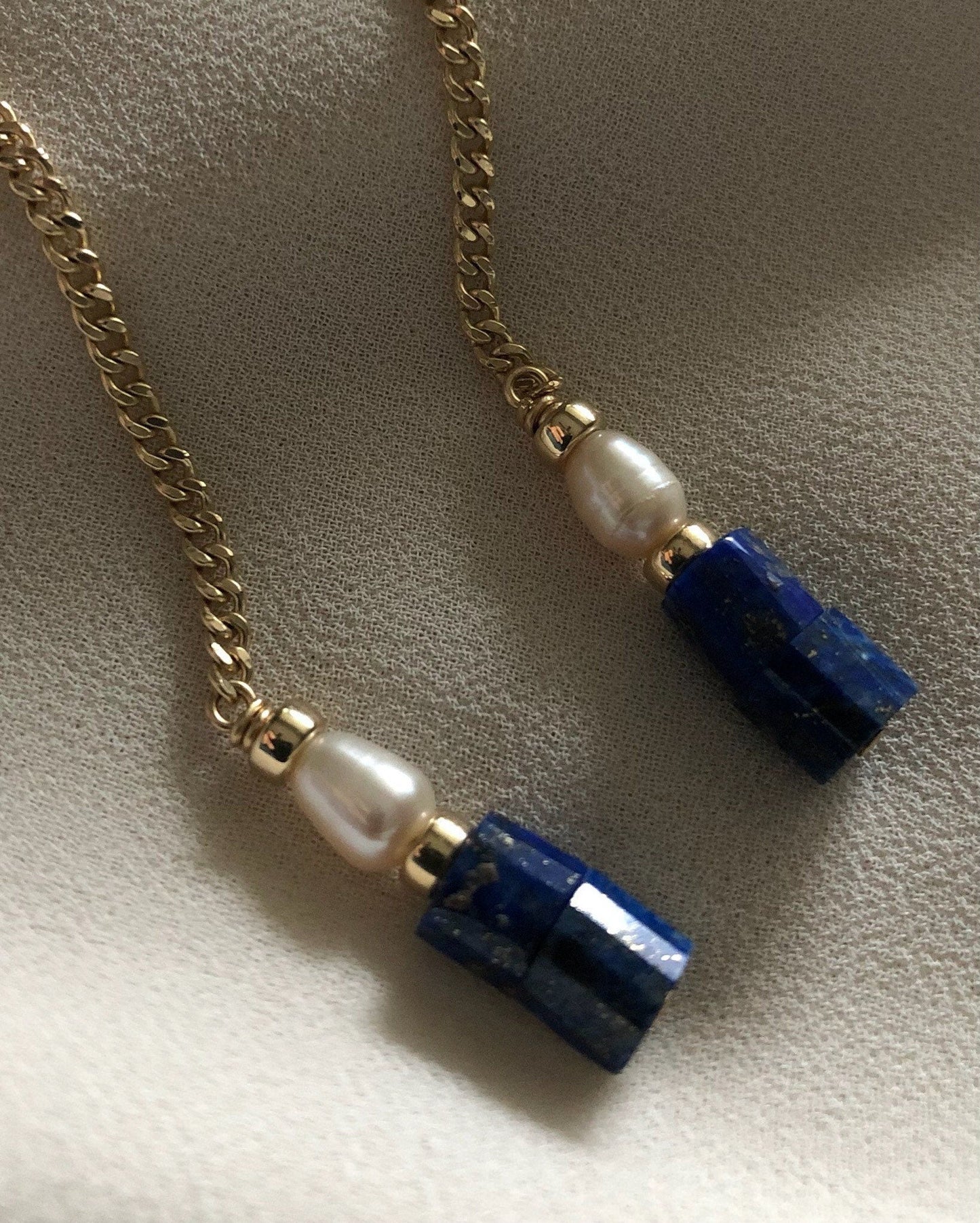 FARA Lapis Pearl Earrings