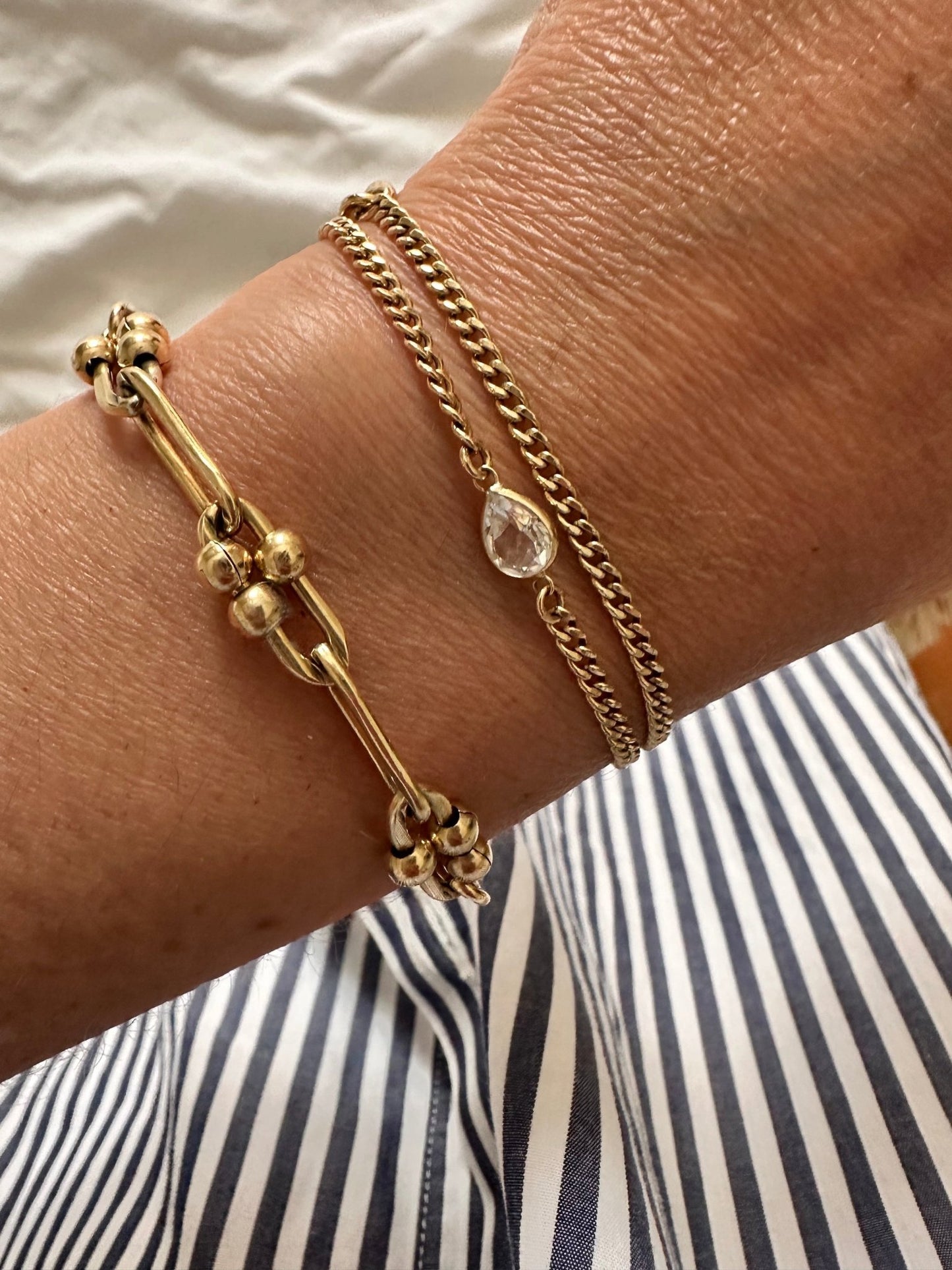 FLORENCE GEMSTONE BRACELET | Gold-Filled Garnet or White Topaz Bracelet