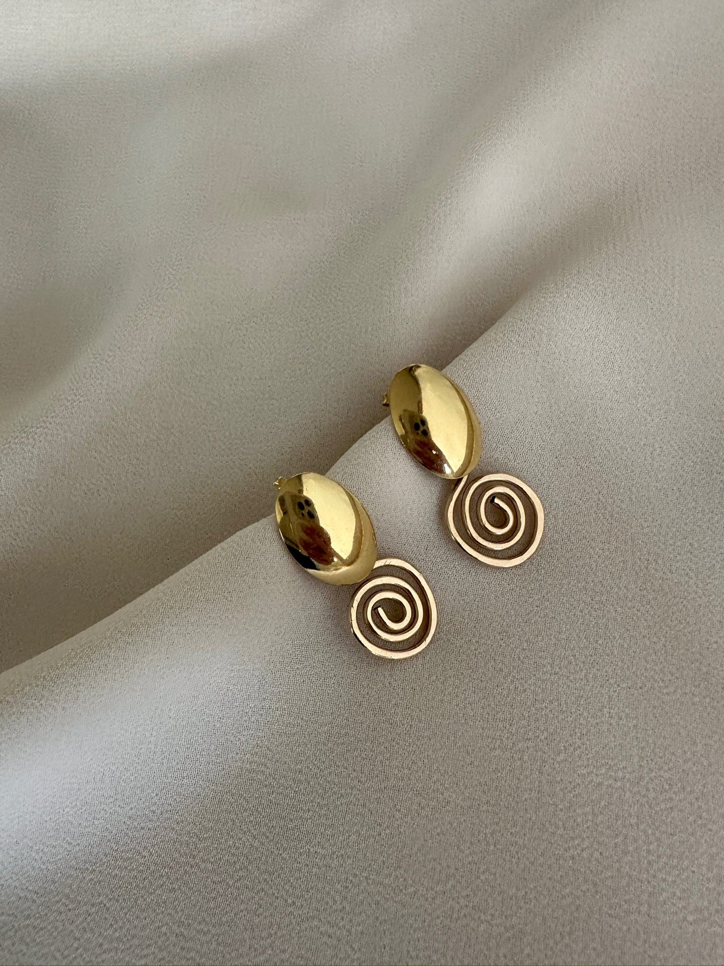 Gold filled statement drop earrings by Standing O