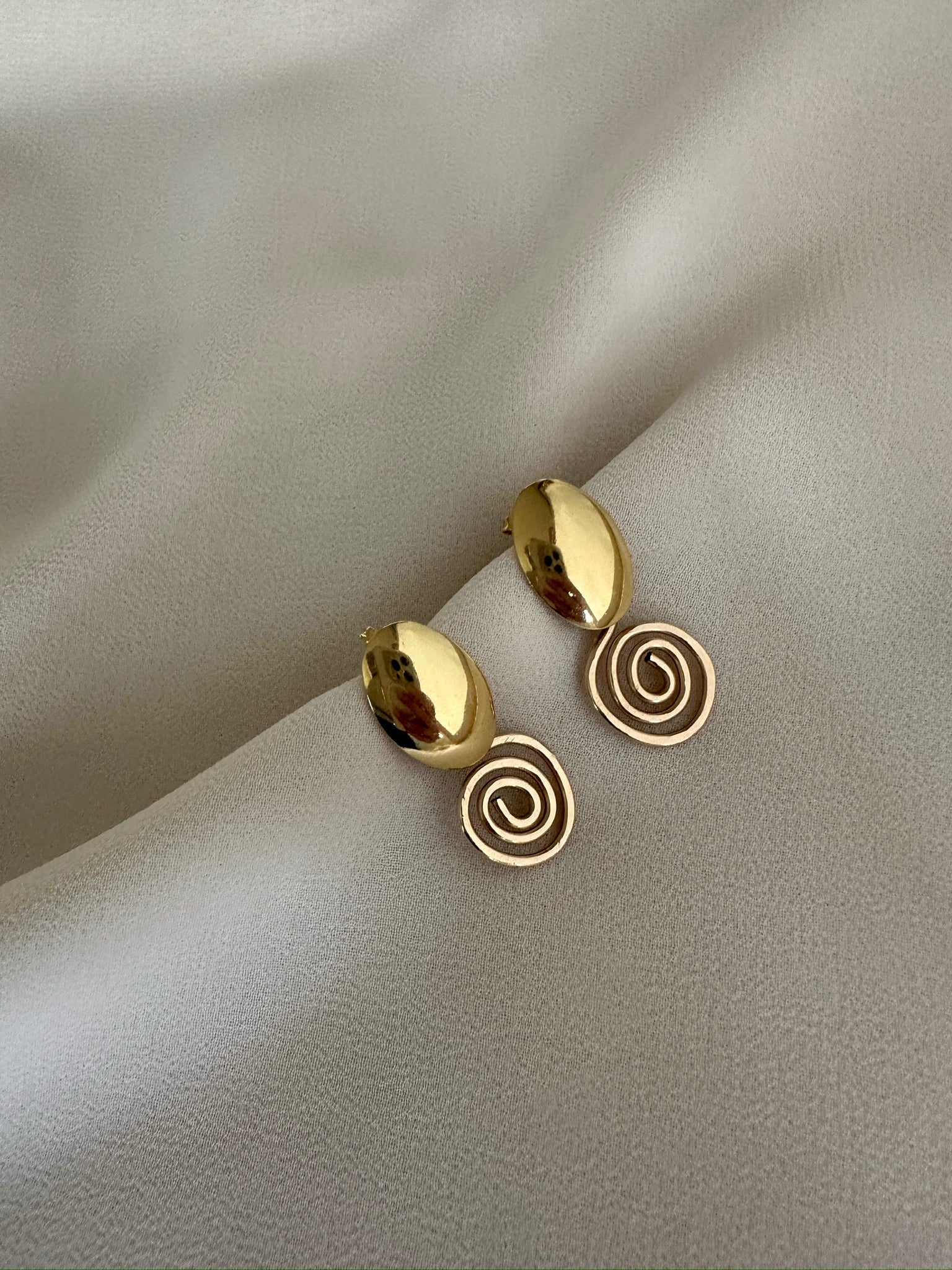 Gold filled statement drop earrings by Standing O