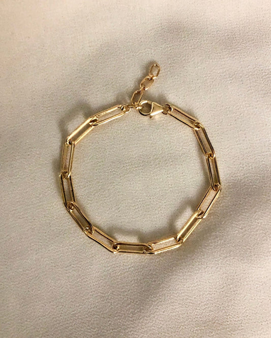 HARLOWE CHAIN BRACELET | 14kt Gold-Filled Thick Paperclip Chain Bracelet
