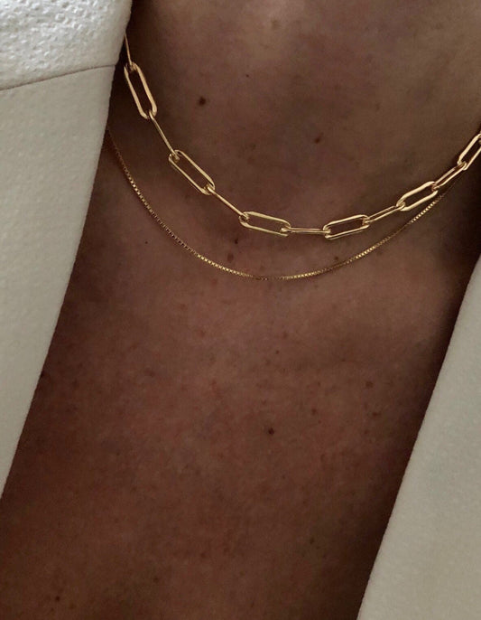 HARLOWE CHAIN NECKLACE | 14kt Gold-Filled Thick Paperclip Chain Necklace