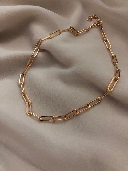 HARLOWE CHAIN NECKLACE | 14kt Gold-Filled Thick Paperclip Chain Necklace