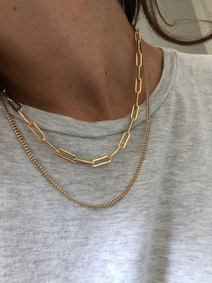 HARLOWE CHAIN NECKLACE | 14kt Gold-Filled Thick Paperclip Chain Necklace