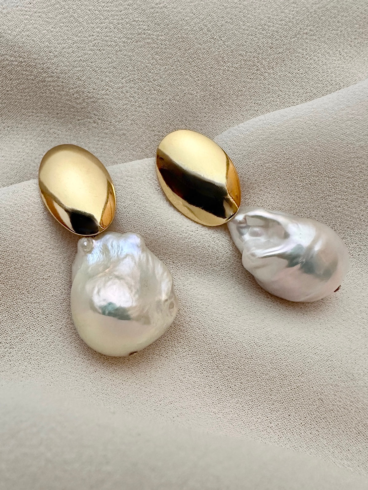 JULIANA PEARL EARRINGS | Gold-Filled Large Baroque Pearl Drop Earrings
