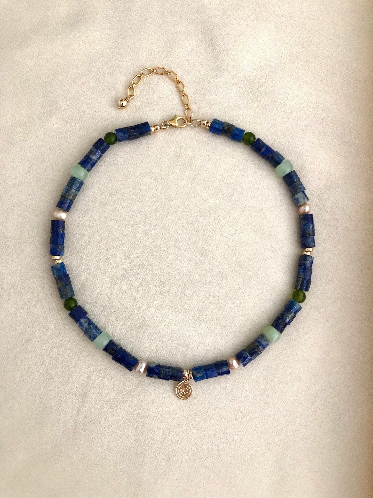 KAIA Pearl Beaded Lapis Necklace