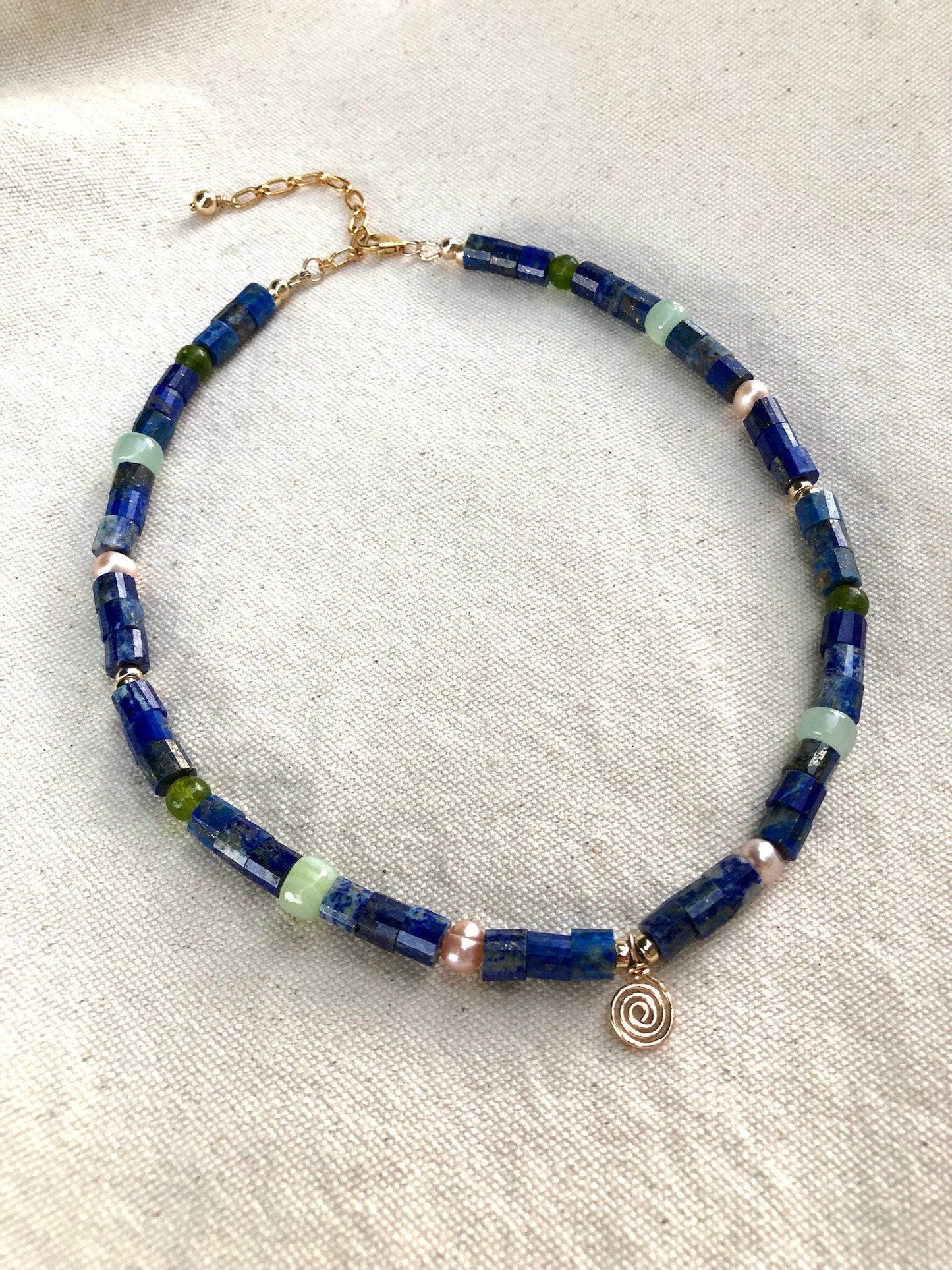 KAIA Pearl Beaded Lapis Necklace