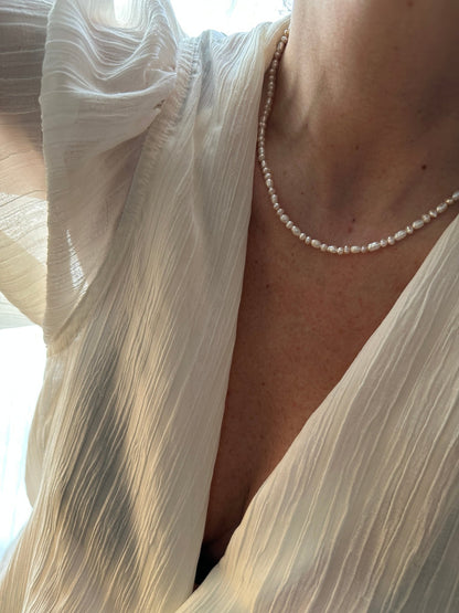 LILI PEARL NECKLACE | Mixed Pearls and Gold Filled Necklace