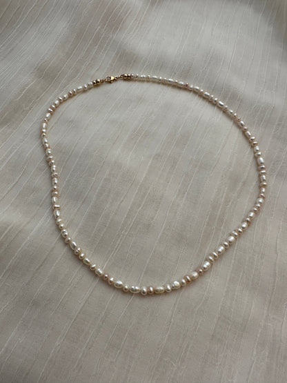 LILI PEARL NECKLACE | Mixed Pearls and Gold Filled Necklace