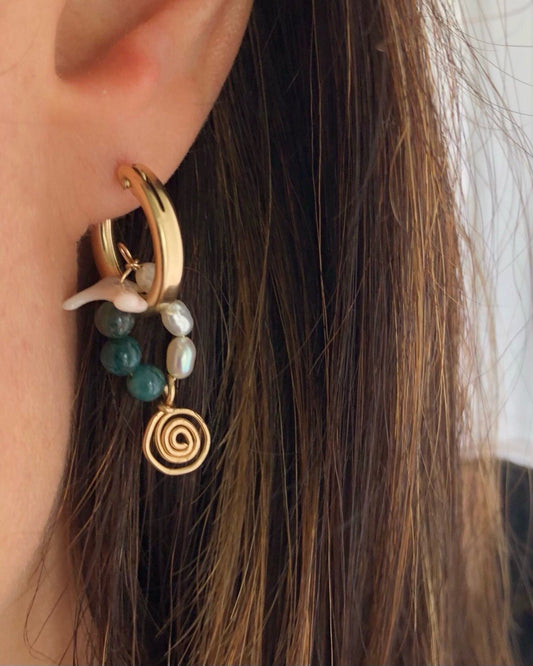 MAYA Pearl Spiral Earrings