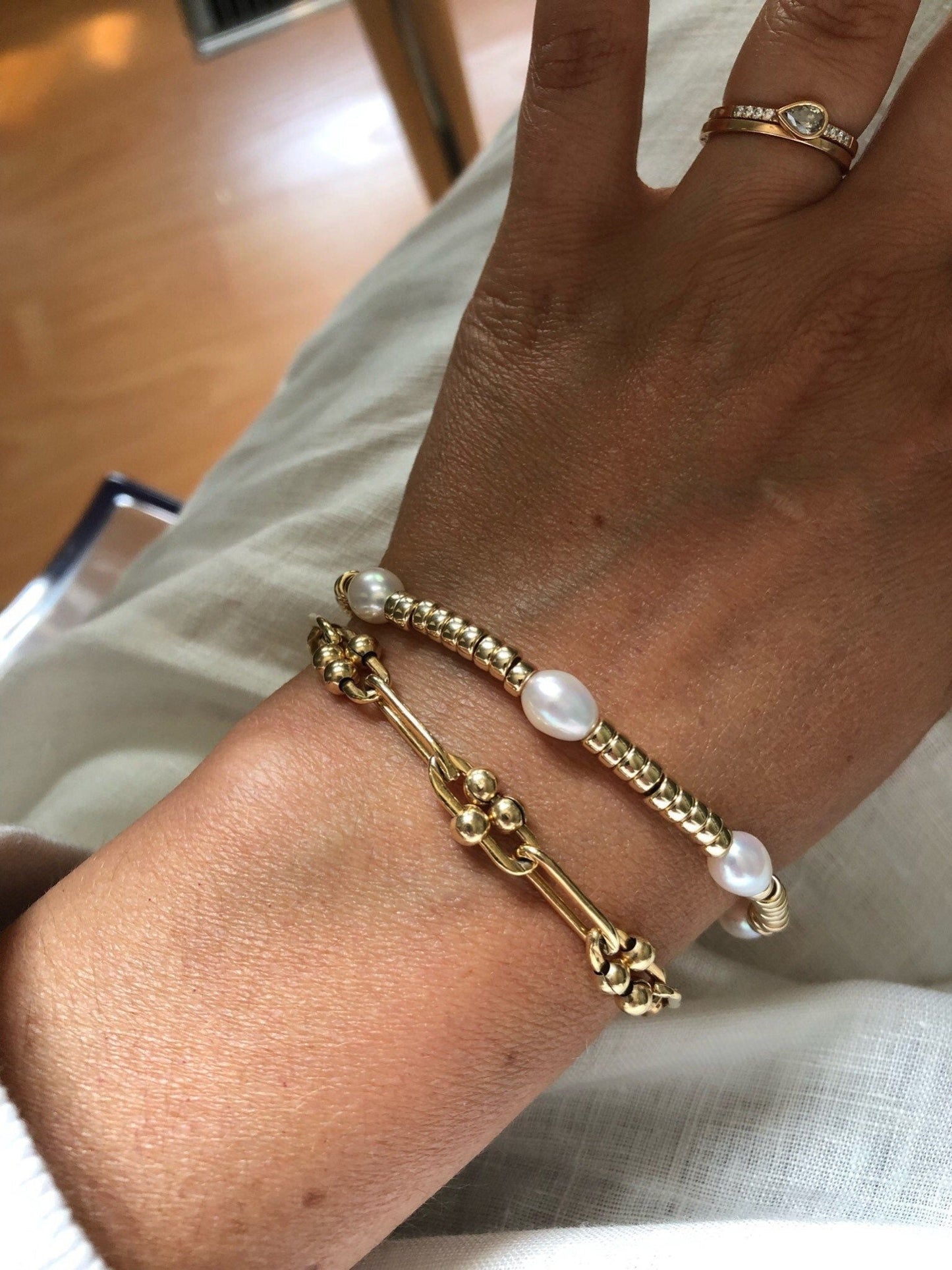 SABINE Pearl Gold Bracelet